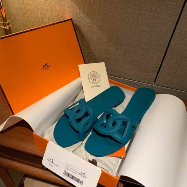 Hermes Aloha PVC Jelly Sandals Spring /Summer Collection Malachite - Image 5