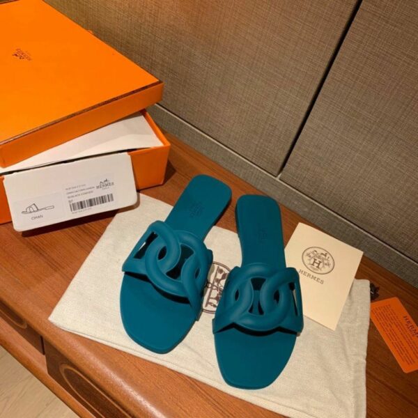 Hermes Aloha PVC Jelly Sandals Spring /Summer Collection Malachite - Image 2