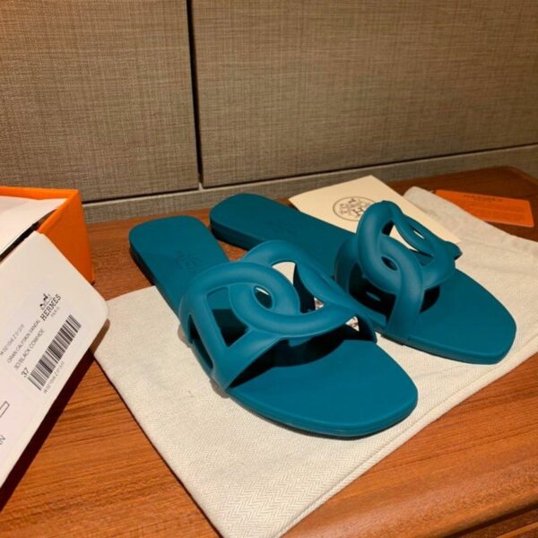 Hermes Aloha PVC Jelly Sandals Spring /Summer Collection Malachite - Image 7
