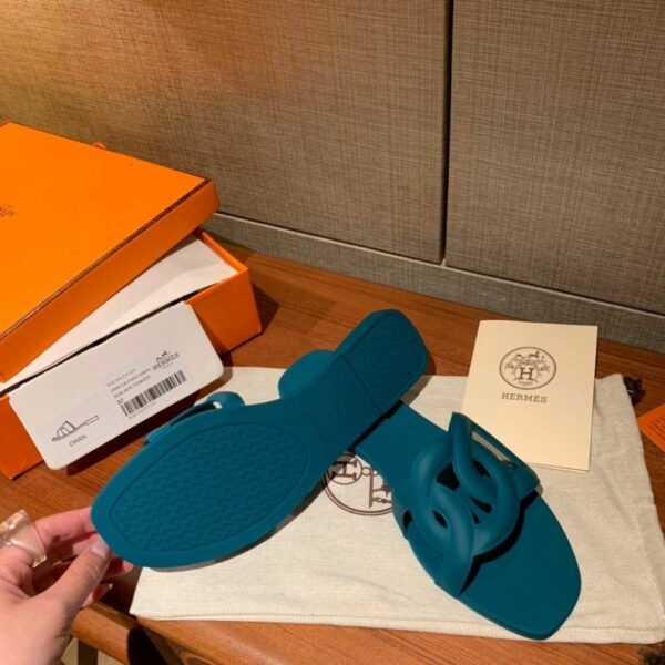Hermes Aloha PVC Jelly Sandals Spring /Summer Collection Malachite - Image 4