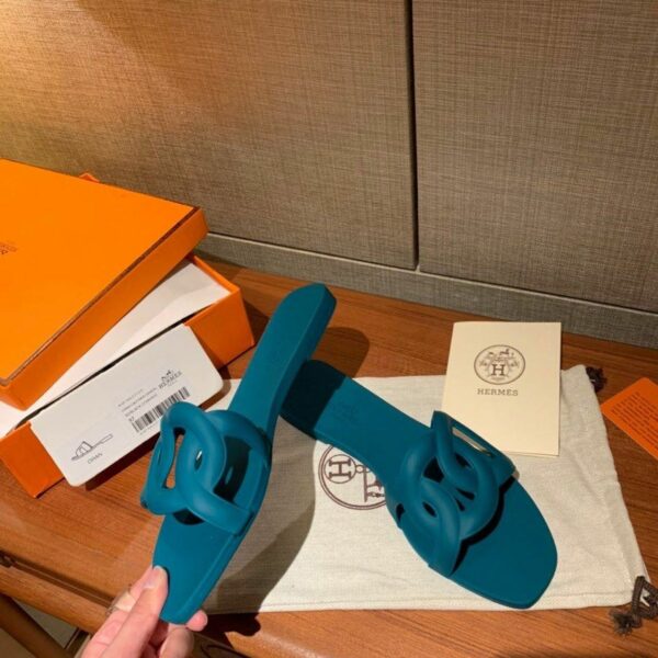 Hermes Aloha PVC Jelly Sandals Spring /Summer Collection Malachite - Image 3