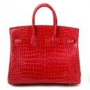 Hermes Birkin 25 Crocodile Porosus Bougainvillier GHW