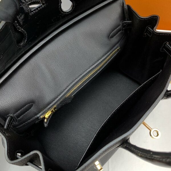 Hermes Birkin 25 Nata Swift Gold Hardware Black - Image 8