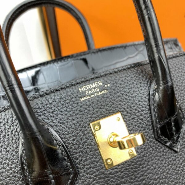 Hermes Birkin 25 Nata Swift Gold Hardware Black - Image 2