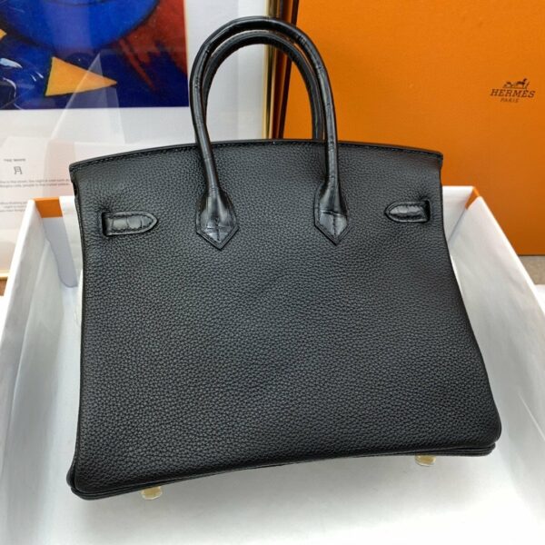 Hermes Birkin 25 Nata Swift Gold Hardware Black - Image 5