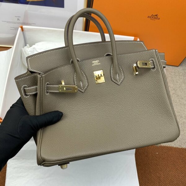 Hermes Birkin 25 Nata Swift Gold Hardware Brown - Image 3