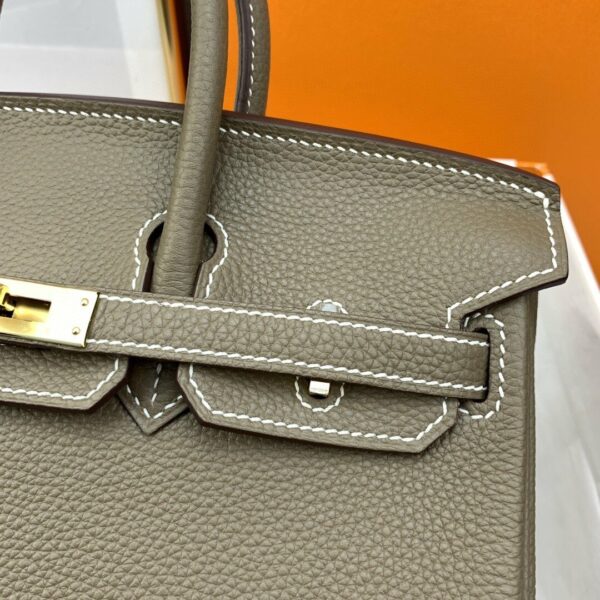 Hermes Birkin 25 Nata Swift Gold Hardware Brown - Image 8