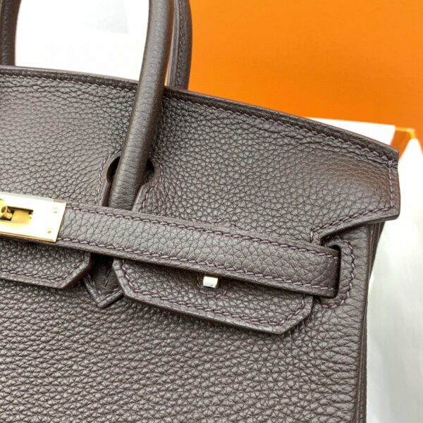 Hermes Birkin 25 Nata Swift Gold Hardware Dark Brown - Image 2