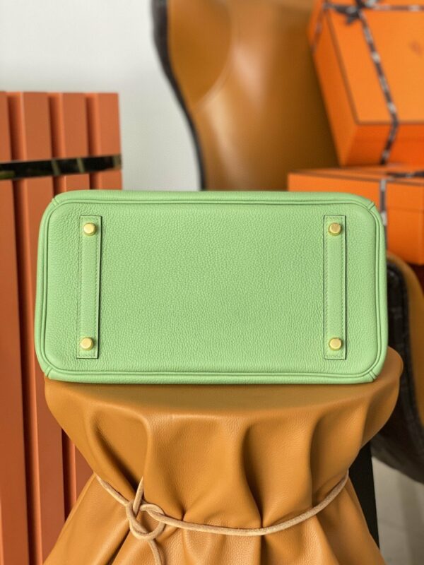 Hermes Birkin 25 Nata Swift Gold Hardware Green - Image 6