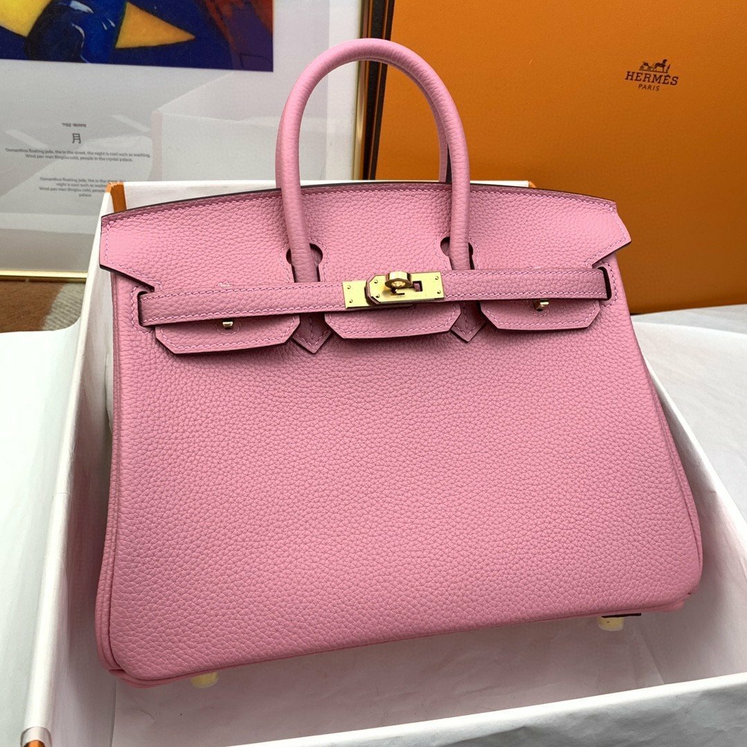 Hermes Birkin 25 Nata Swift Gold Hardware Pink