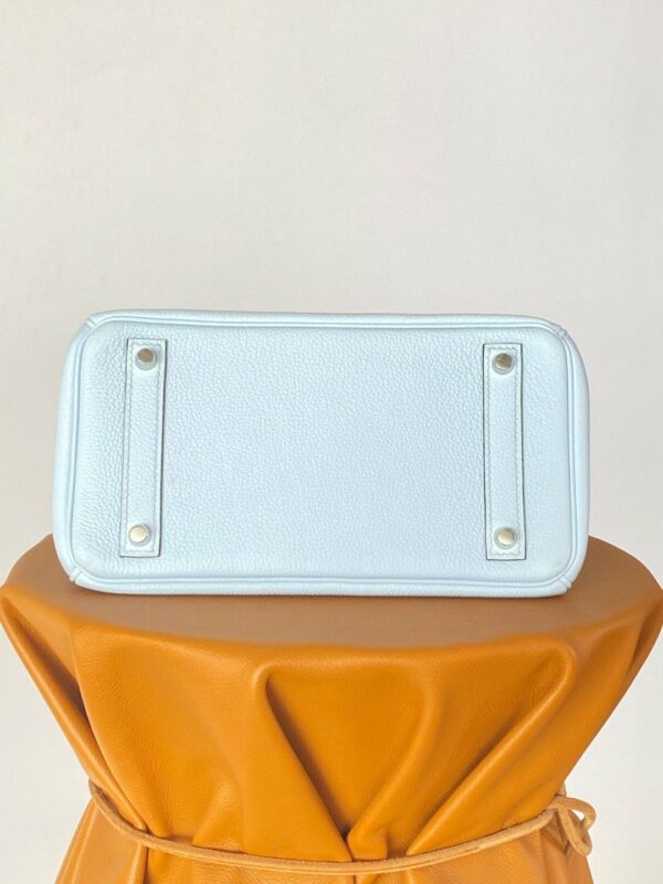 Hermes Birkin 25 Nata Swift Silver Hardware Light Blue - Image 4