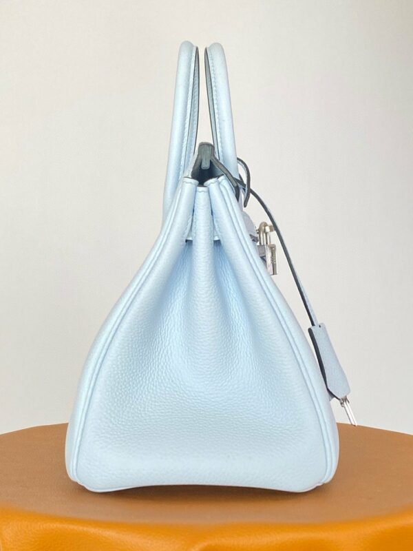 Hermes Birkin 25 Nata Swift Silver Hardware Light Blue - Image 5