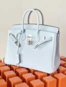 Hermes Birkin 25 Nata Swift Silver Hardware Light Blue
