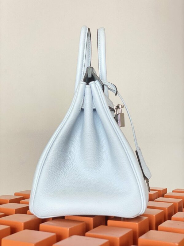 Hermes Birkin 25 Nata Swift Silver Hardware Light Blue - Image 7