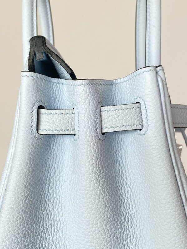 Hermes Birkin 25 Nata Swift Silver Hardware Light Blue - Image 2