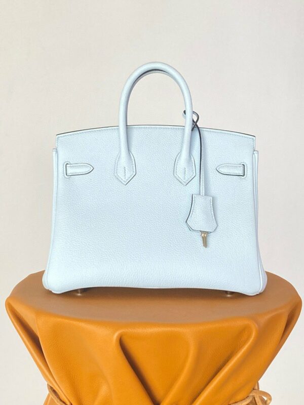 Hermes Birkin 25 Nata Swift Silver Hardware Light Blue - Image 6