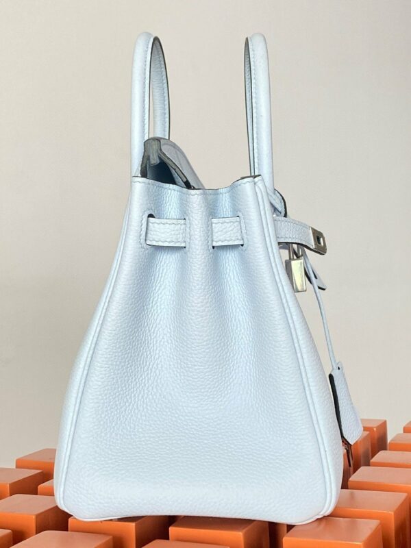 Hermes Birkin 25 Nata Swift Silver Hardware Light Blue - Image 3