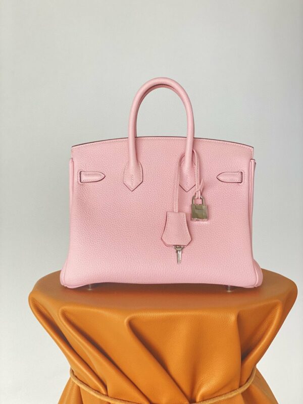 Hermes Birkin 25 Nata Swift Silver Hardware Pink - Image 4