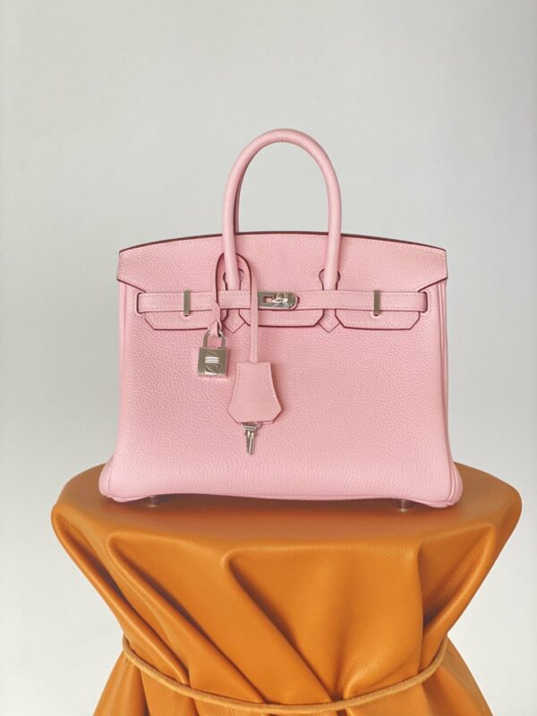 Hermes Birkin 25 Nata Swift Silver Hardware Pink - Image 8