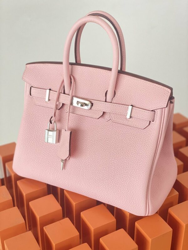 Hermes Birkin 25 Nata Swift Silver Hardware Pink - Image 7