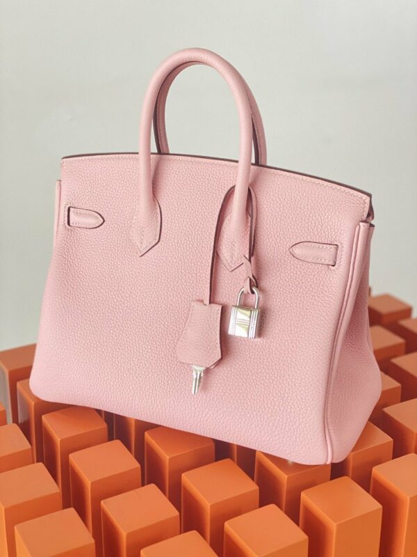 Hermes Birkin 25 Nata Swift Silver Hardware Pink - Image 2