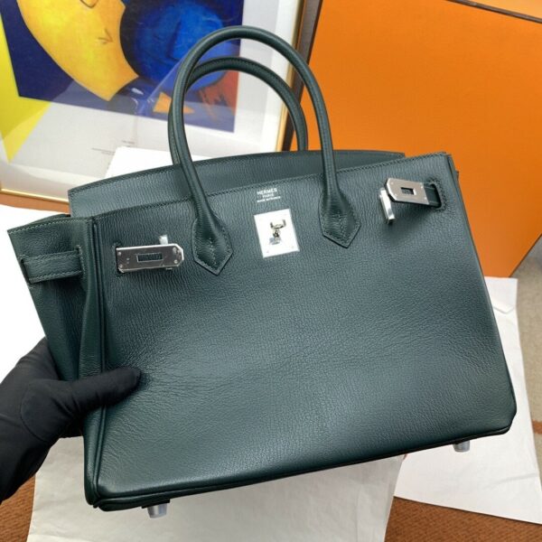 Hermes Birkin 30 Nata Swift Silver - Image 9