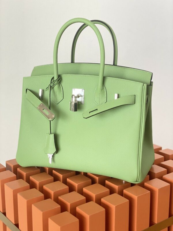 Hermes Birkin 30 Nata Swift Silver Hardware Green