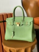 Hermes Birkin 30 Nata Swift Silver Hardware Green