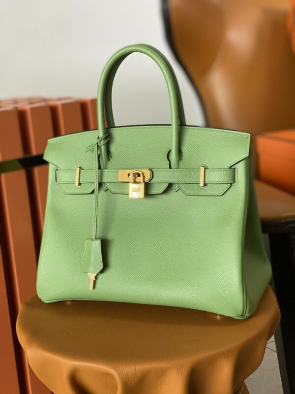 Hermes Birkin 30 Nata Swift Silver Hardware Green - Image 3