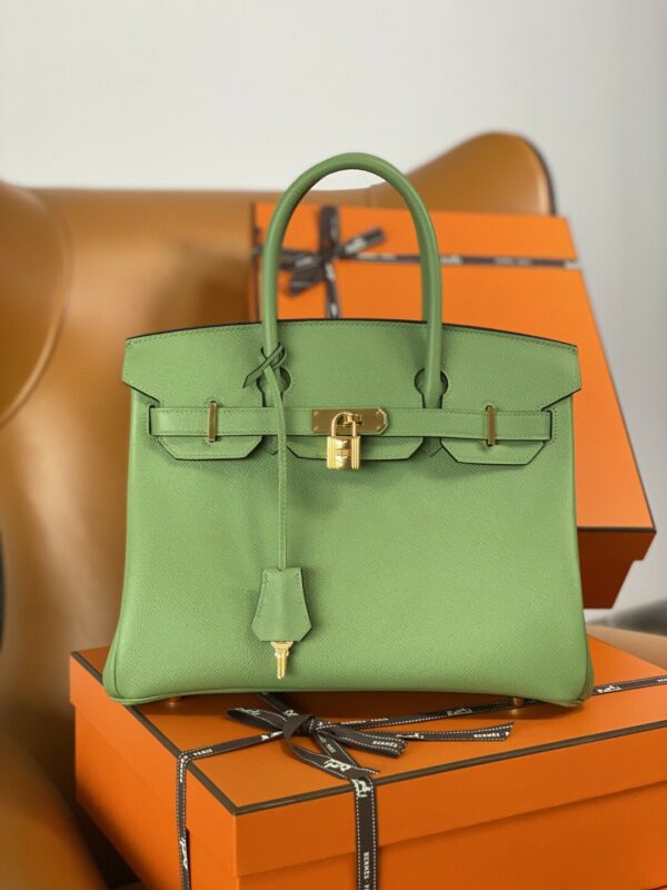 Hermes Birkin 30 Nata Swift Silver Hardware Green - Image 6