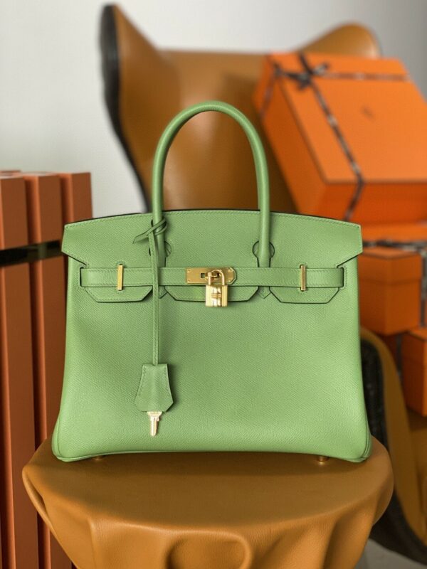 Hermes Birkin 30 Nata Swift Silver Hardware Green