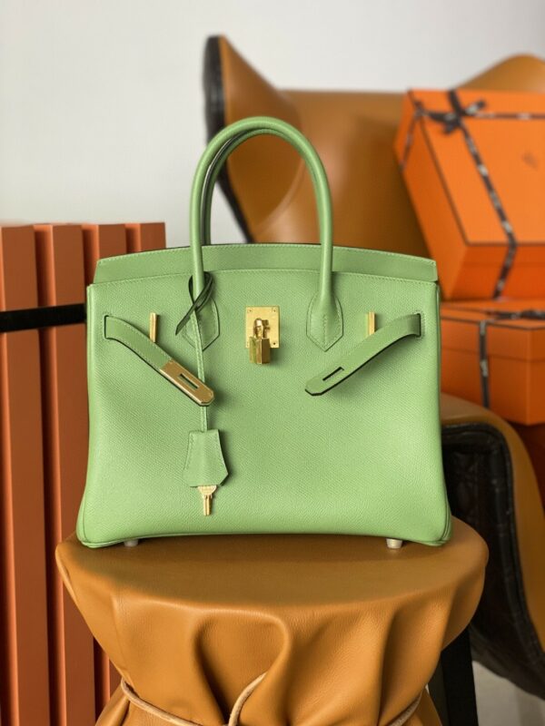 Hermes Birkin 30 Nata Swift Silver Hardware Green - Image 5