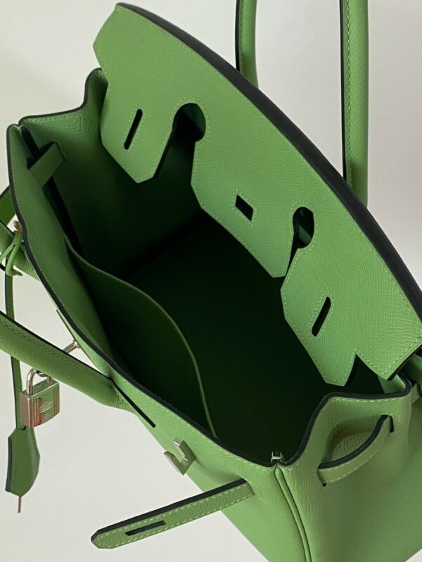 Hermes Birkin 30 Nata Swift Silver Hardware Green - Image 6