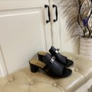 Hermes Blossom Mule Black