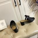 Hermes Blossom Mule Black