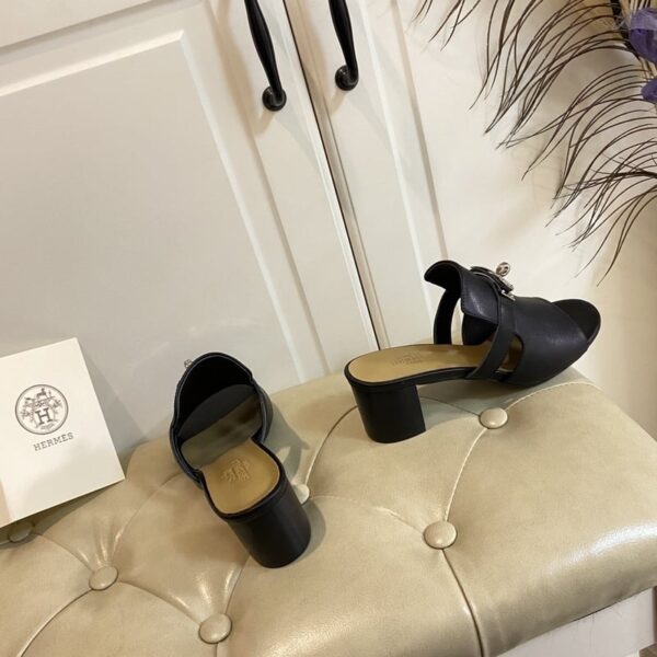 Hermes Blossom Mule Black - Image 3