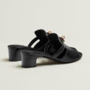 Hermes Candy Kelly Noir Goatskin Sandal