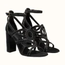 Hermes Canope Sandal Noir / Doré