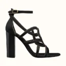 Hermes Canope Sandal Noir / Doré