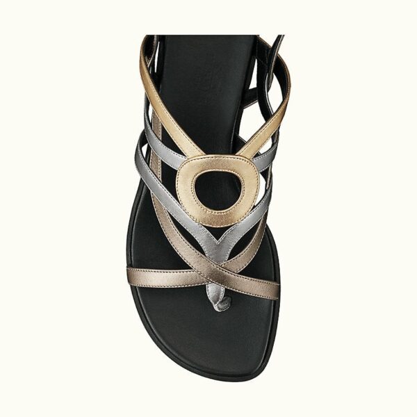 Hermes Carthage Nappa Leather Sandal Multicolore Metallise - Image 4