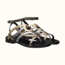 Hermes Carthage Nappa Leather Sandal Multicolore Metallise