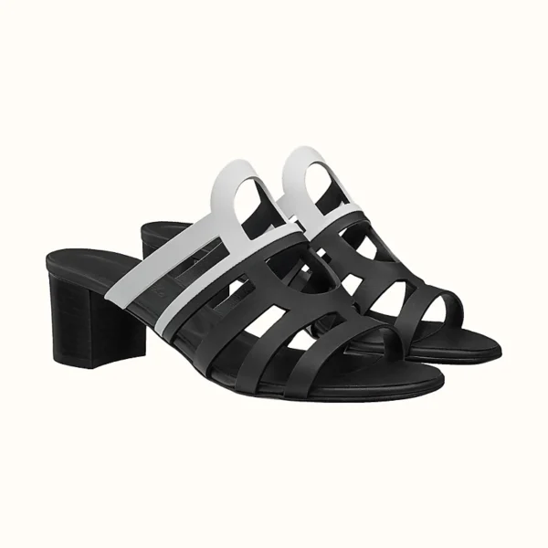 Hermes Celena Sandal Noir / Blanc
