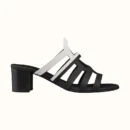 Hermes Celena Sandal Noir / Blanc