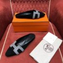Hermes Crystal Roxane Mules Suede Goatskin Leather Spring /Summer Collection Noir