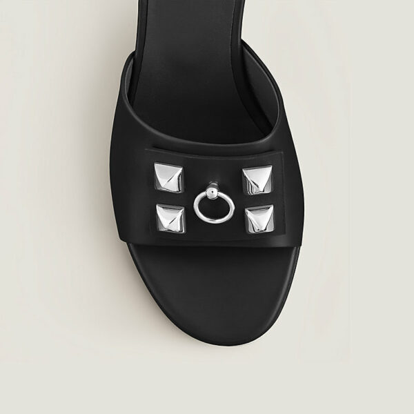 Hermes Dreamy Noir Calfskin Sandal - Image 4