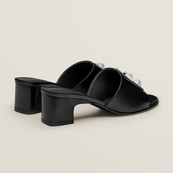 Hermes Dreamy Noir Calfskin Sandal - Image 3