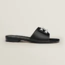 Hermes Dune Noir Calfskin Sandal