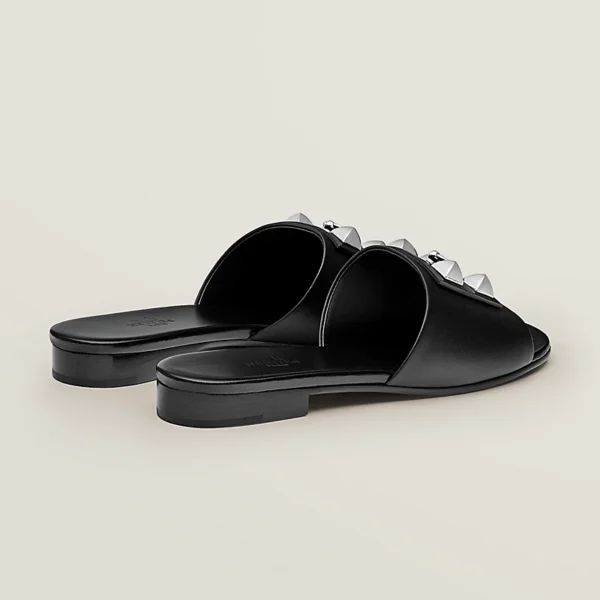 Hermes Dune Noir Calfskin Sandal - Image 3