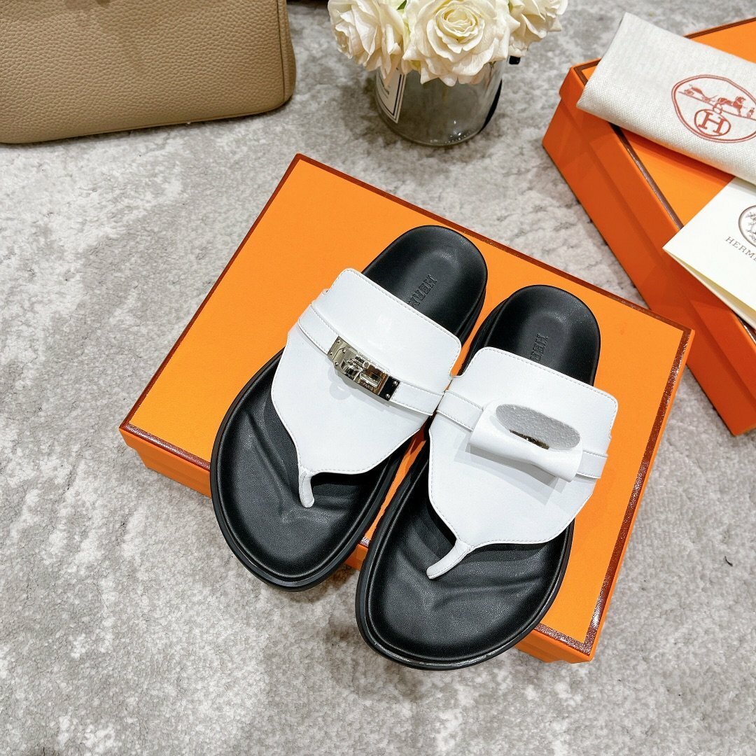 Hermes Elixir Sandal White