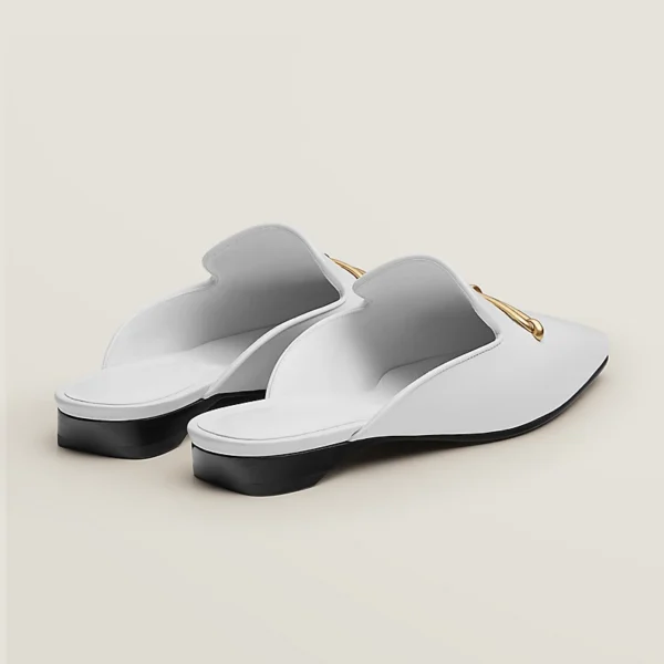 Hermes Esmee Mule Goatskin Blanc - Image 3